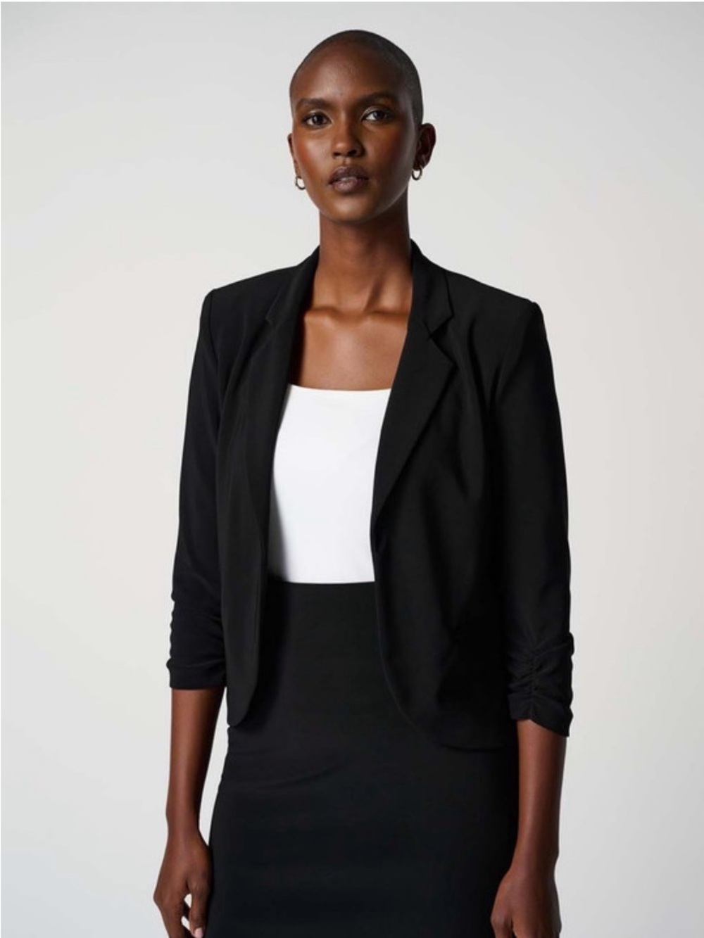Joseph Ribkoff Three Quarter Ruched Sleeve Blazer Office Luxury Business